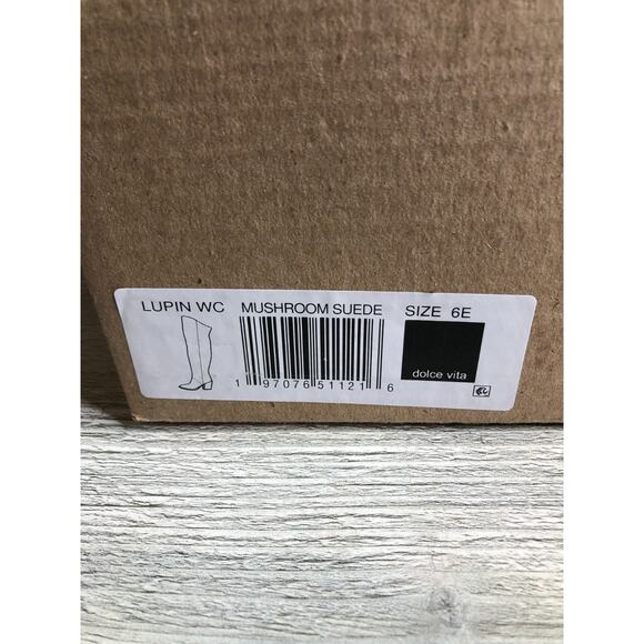 Dolce Vita Lupin Knee High Boots Women's 6 E WC Wide Calf Mushroom Suede Heeled - Picture 6 of 6